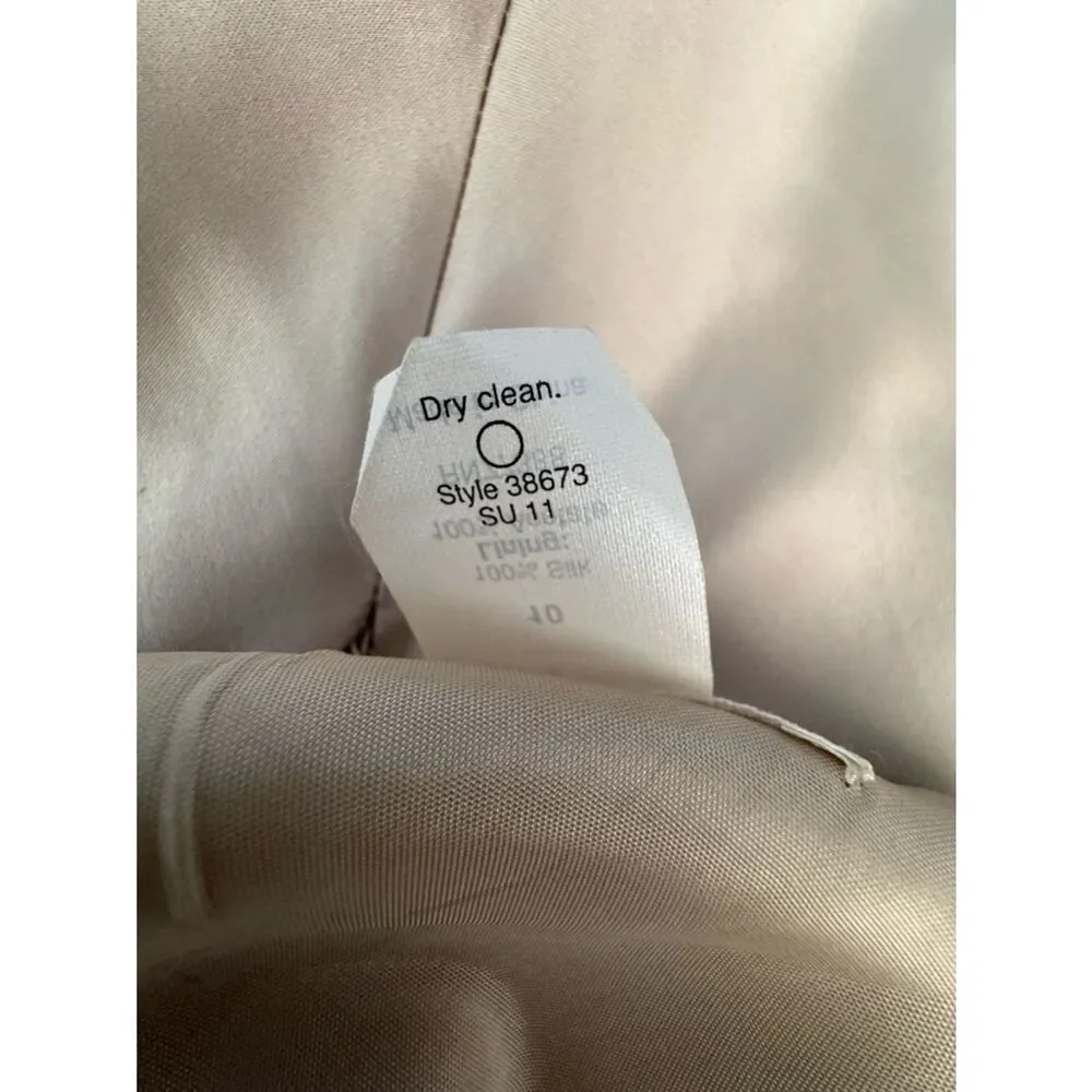 J. Crew One-Shoulder Satin Dress in Champagne Blush 100% Silk SZ 10